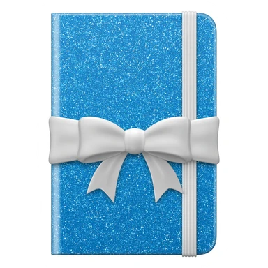 notebook finances cobalt glittery sparkle with bow white sticker