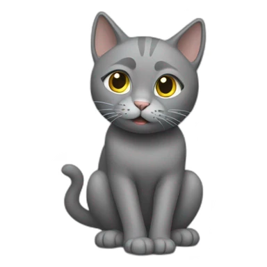 Grey cat lifting his leg to poo sticker