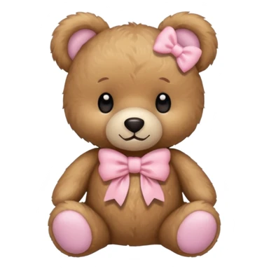 teddy bear with pastel pink bow sticker
