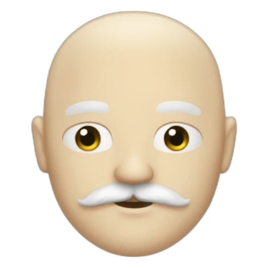 one fat white bald man with moustache and long black beard sticker