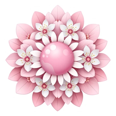 Cute Pastel pink and white Cherry Blossom Sakura Starburst Planet sticker