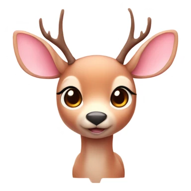 cute deer with small antlers and cute wings in soft pink  sticker