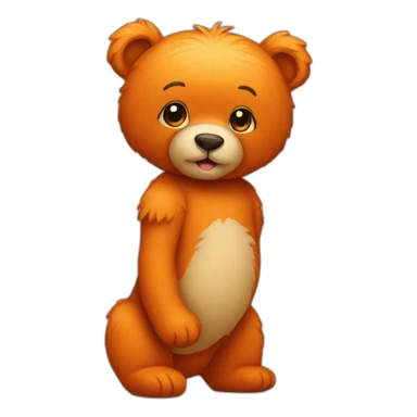 Teddybear orange sticker