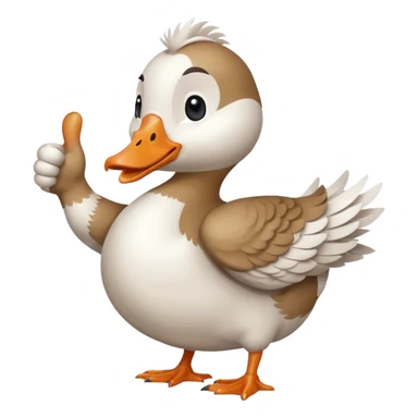 a chibi style {adult goose} giving a thumbs up sticker