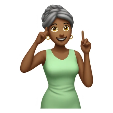 woman twirls her finger at her temple sticker