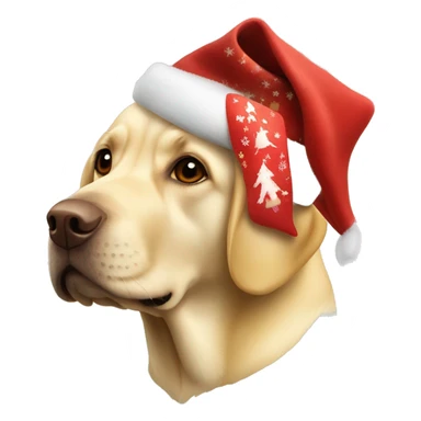 Yellow Labrador retriever with a Christmas hat surrounded by Christmas ornaments  sticker