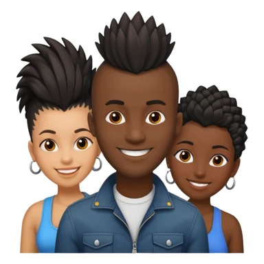 Black man with  Mohawk with black women  sticker