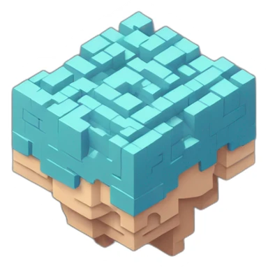 8bit brain isometric sticker