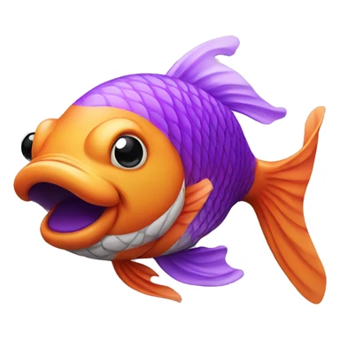 Koi fish with a purple mustache  sticker
