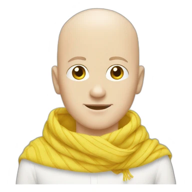 Gay white bald with yellow scarf sticker