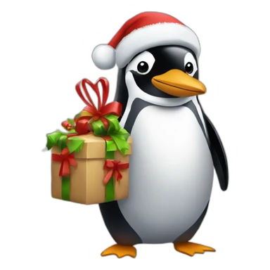 Pinguin mit einem Weihnachtsmarkt hut sticker