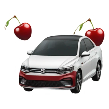 Volkswagen Virtus car with red cherry colour dual tone with white top sticker