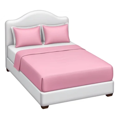 a white aestetic bed with pink linens  sticker