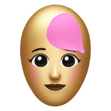 pink and gold beauty blender no face sticker