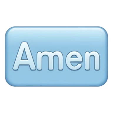 light blue word "AMEN" simple font in rectangle sticker