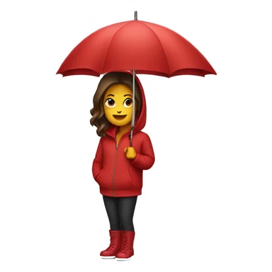 Red hoodie and umbrella girl sticker