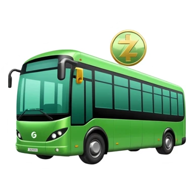 green electric bus featuring big zero-euro coin sticker