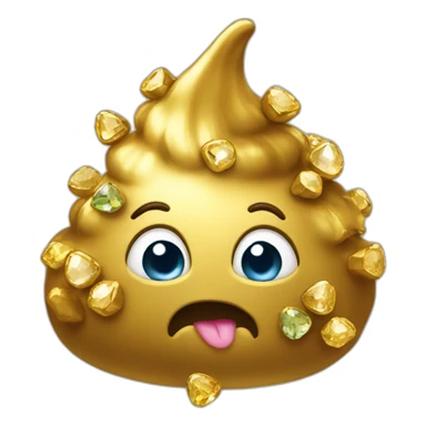 Gold poo with gems sticker