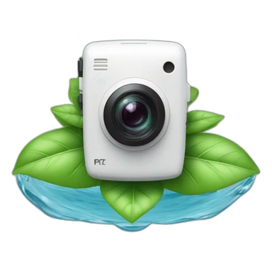 small-leaf-floating-on-water-block-and-security-ptz-camera-behind sticker