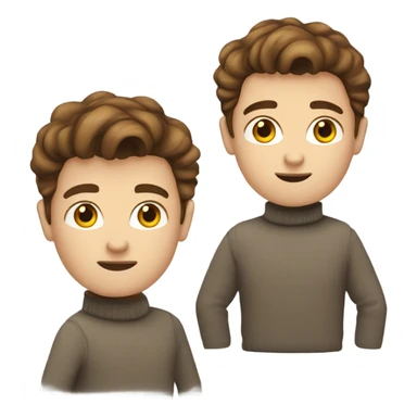 Boy developer with brown hair quiff and beard in turtleneck sweater sticker