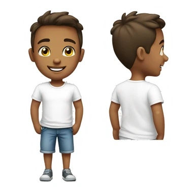 smiling boy in white t shirt sticker
