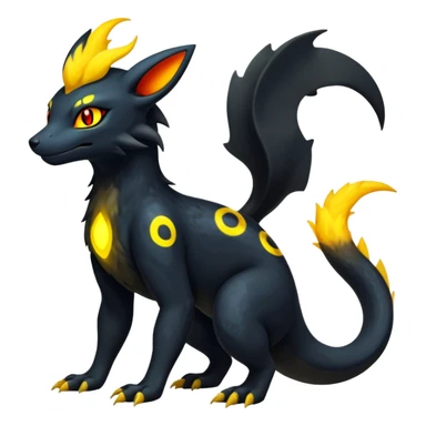 Salandit-Umbreon-Quilava-Fakémon-hybrid-creature (full body)  sticker