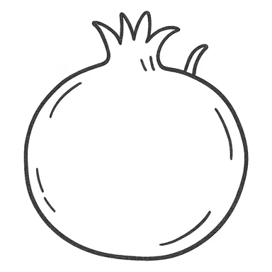 hand drawn outlined pomegranate icon sticker