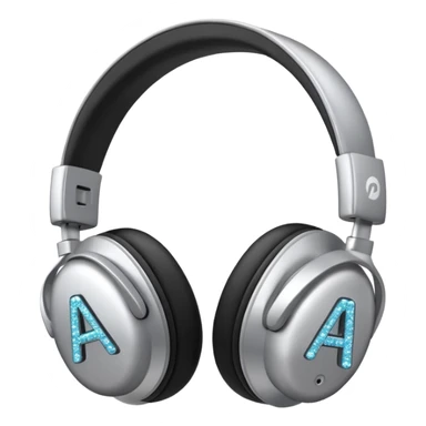 headphones with sparkles and AI letters sticker