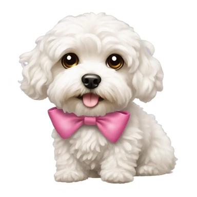 Maltipoo dog with bow sticker
