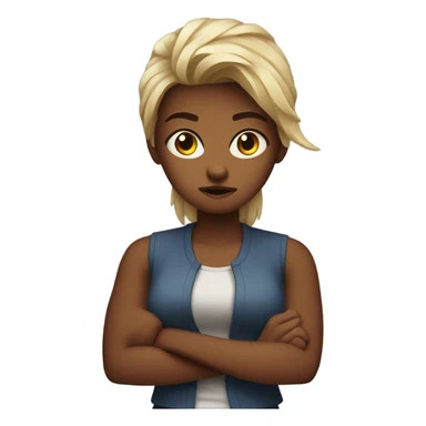 Angry girl with her arms crossed  sticker