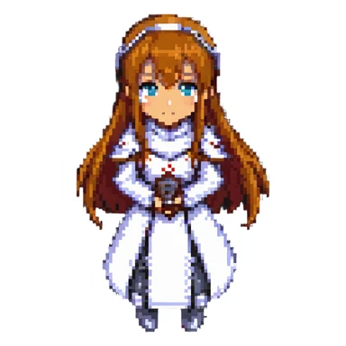 asuna from sword art online, pixel art style sticker