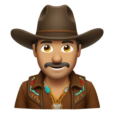 hombre vaquero con sombrero marron y delantal marron sticker