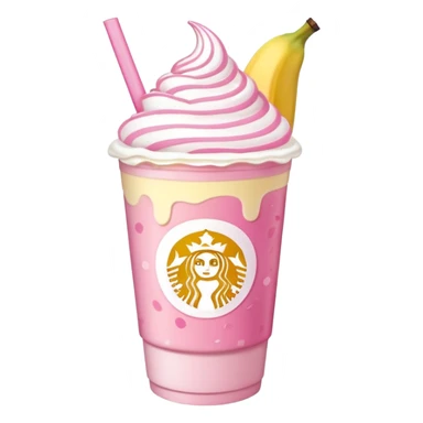 Pink Starbucks drink with banana cold foam  sticker