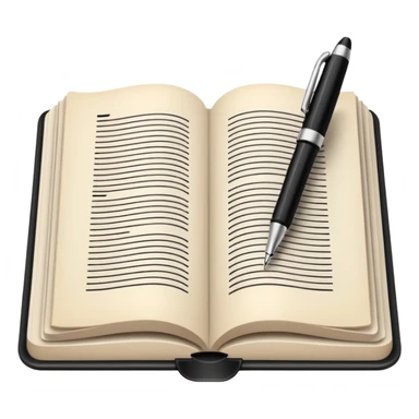 open book with a pen above sticker