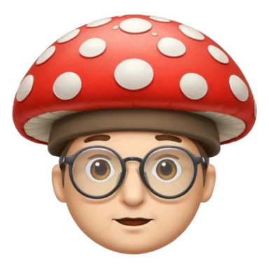 man with mushroom hat and glasses sticker