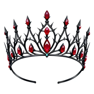 Black Gothic thorn tiara with ruby jewels  sticker