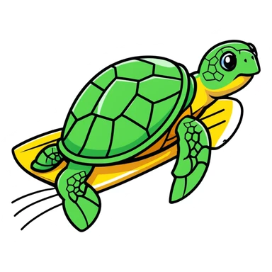 Tortuga haciendo surf sticker