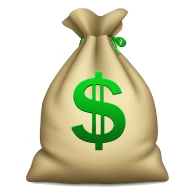 Money bag with green dollar sign sticker