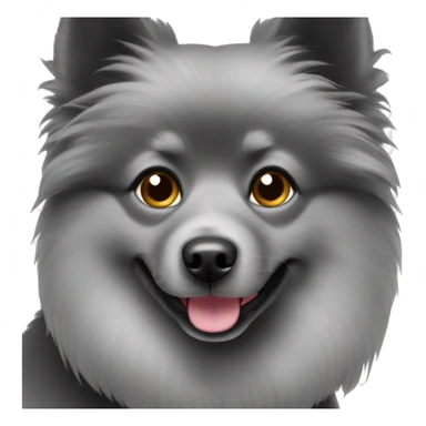 Black colored spitz Dog breed with cute eyes  sticker