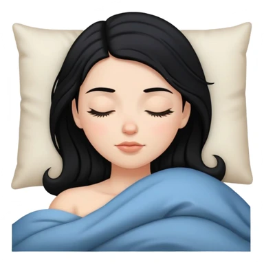 white girl and black hair sleeping sticker