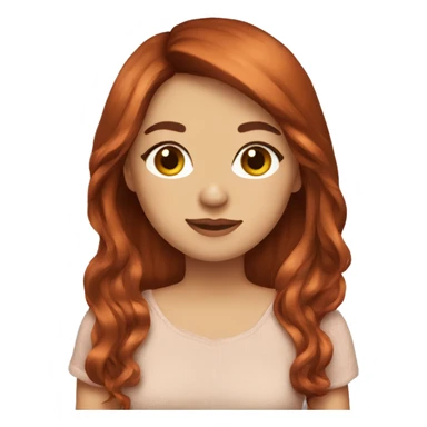 beautiful girl with long red brown hair and curtain bangs and cute clothes sticker