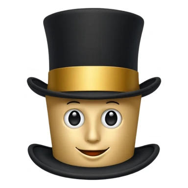 top hat with "$" print sticker