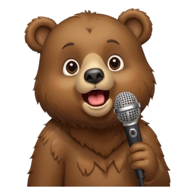 a bear singing into mic sticker