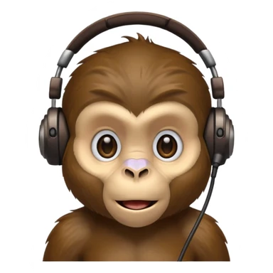 Monkey with headset mic sticker