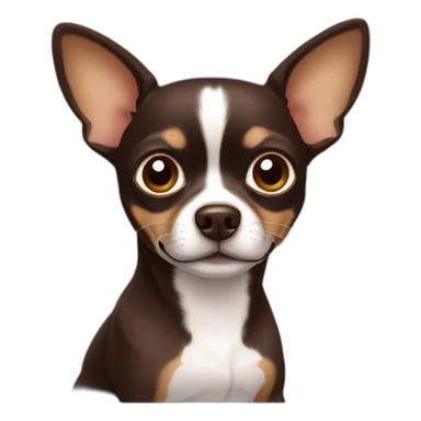 Dark Brown chihuahua tong sticker