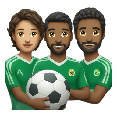 equipo de 3 personas futbol sticker