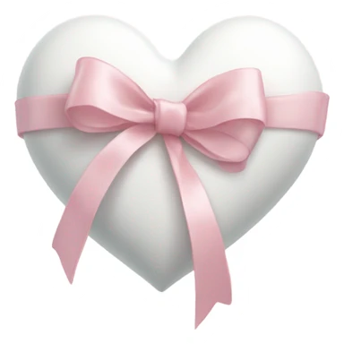 White heart with pink pastel ribbon sticker