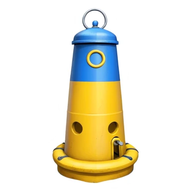 blue and yellow buoy sticker