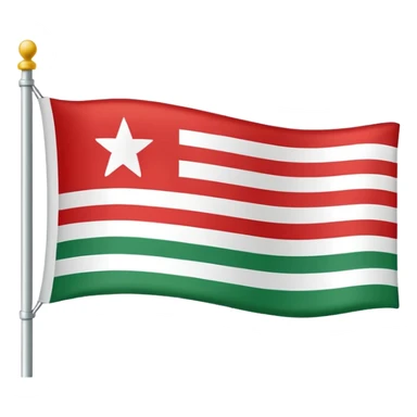 I want a green flag on one side, red in the middle, and white between the green and red. sticker