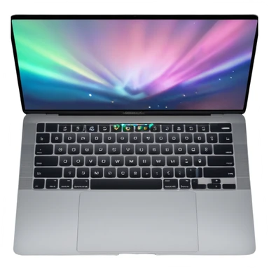 macbook pro 2024 com codigo de programação a aparecer no ecra sticker